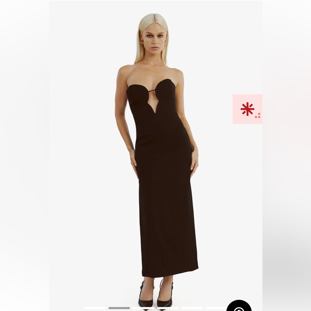 Bardot Black Strapless Midi Dress